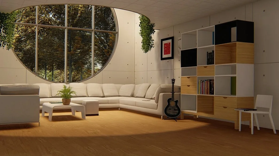 round window, living room, sofa set, drawing room, wood floor, home, luxury, style, hotel, apartment, wall, house, moder